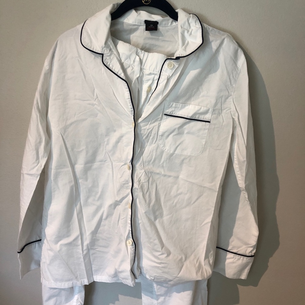 J Crew White PJs, XS